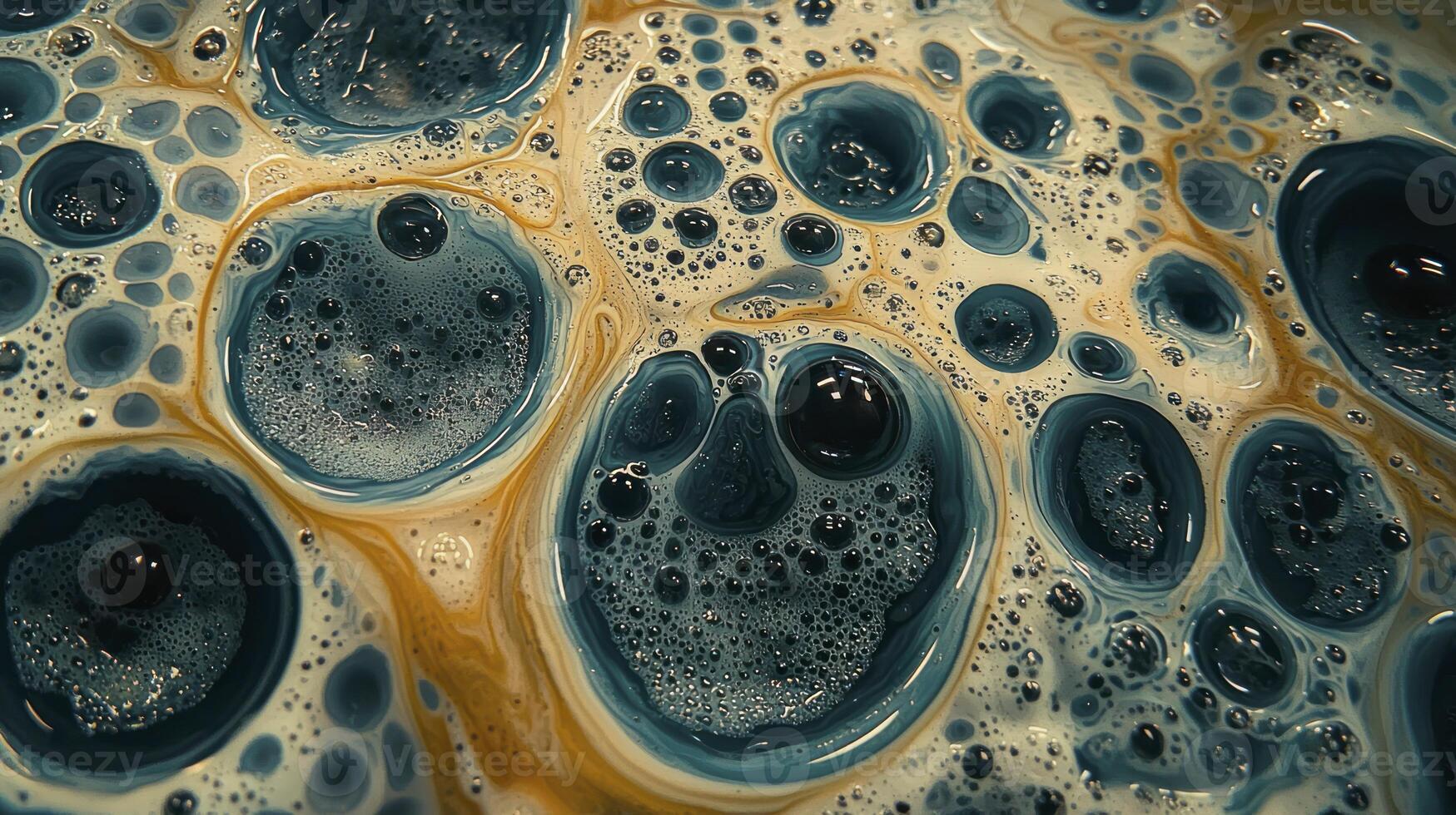 A close up of a soap bubble with many bubbles photo