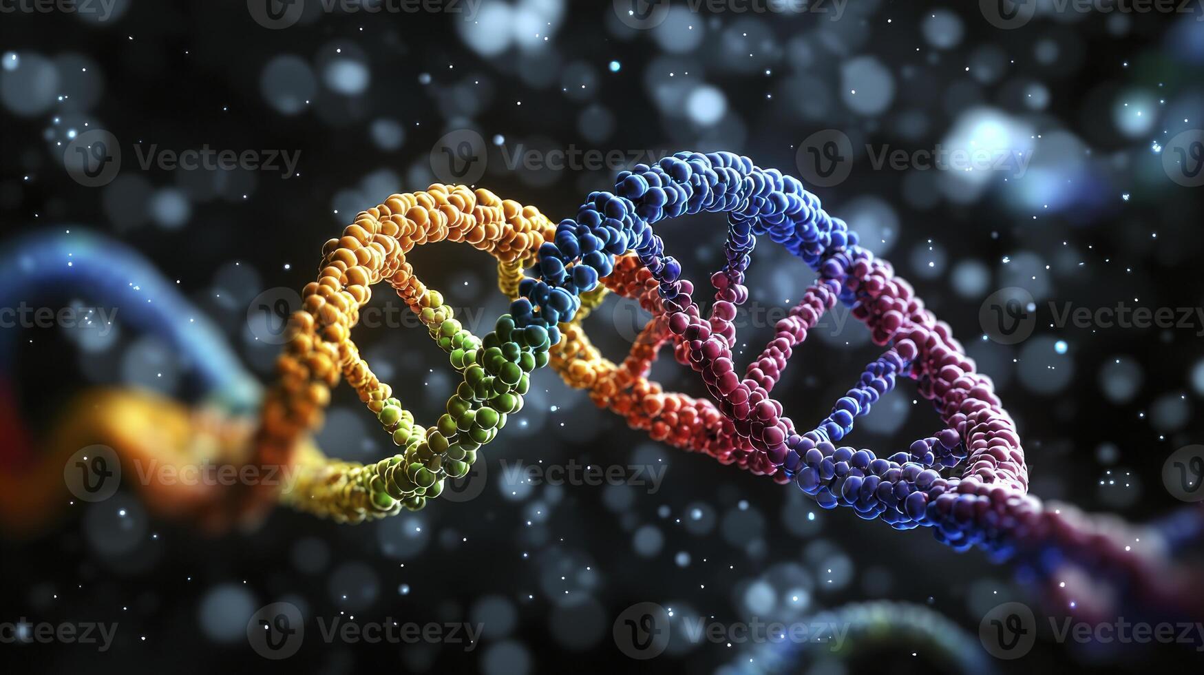 Dna is a double helix of genetic material photo