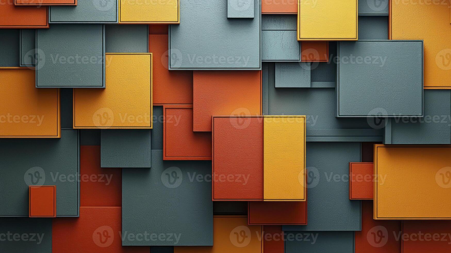 Colorful abstract wall with squares and triangles photo