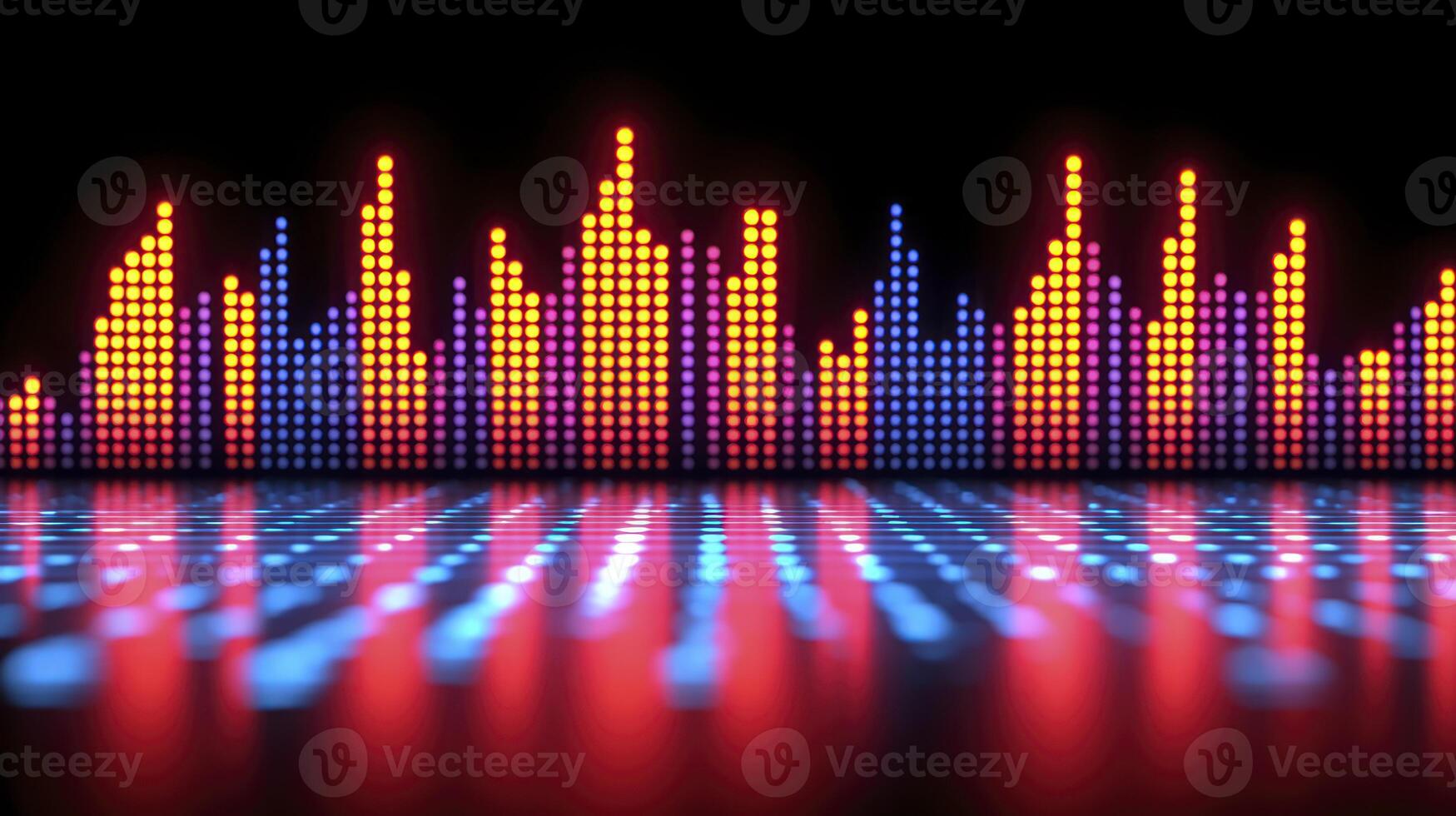 A colorful sound wave background with a bright light photo