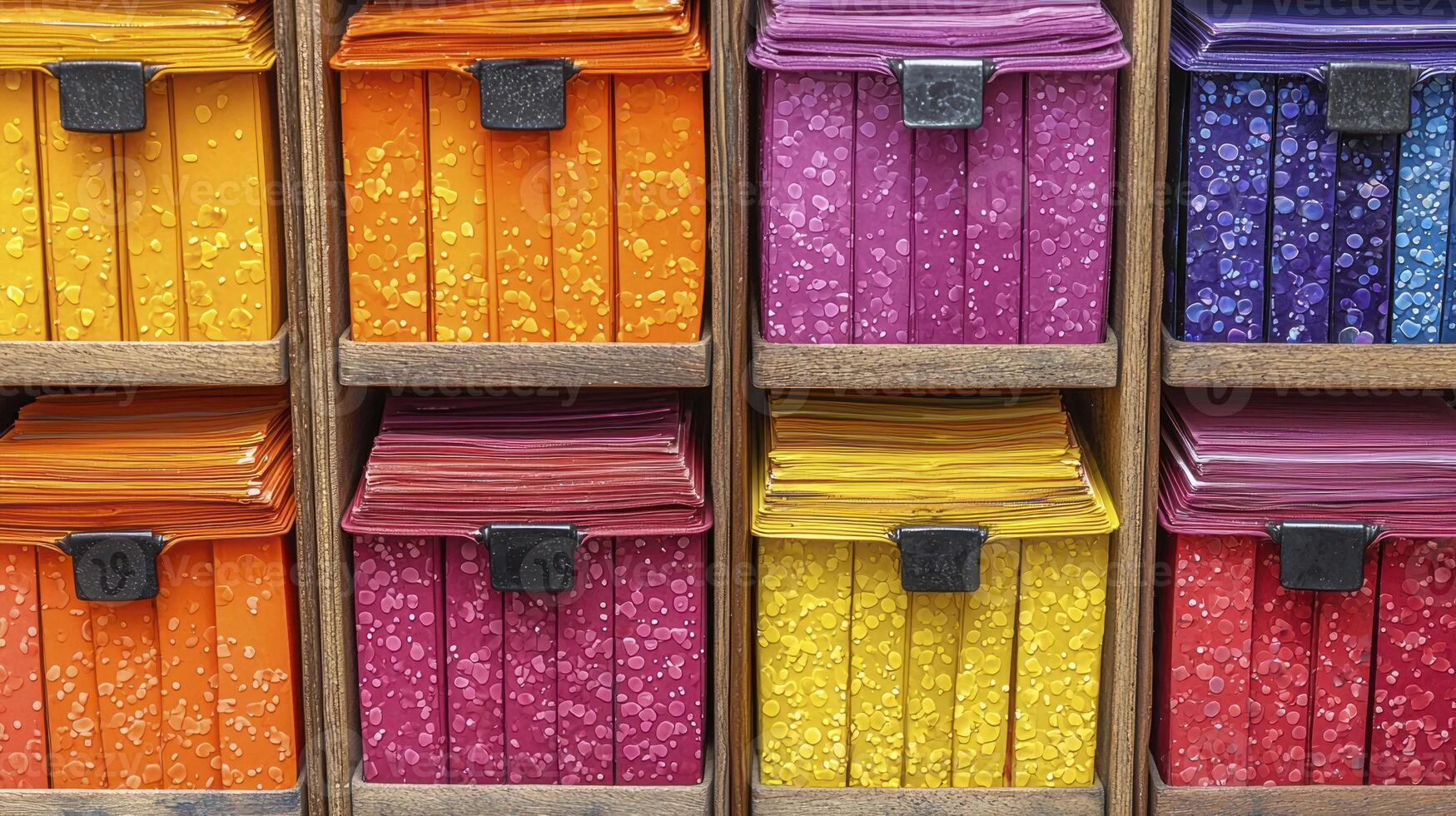 A row of colorful boxes photo