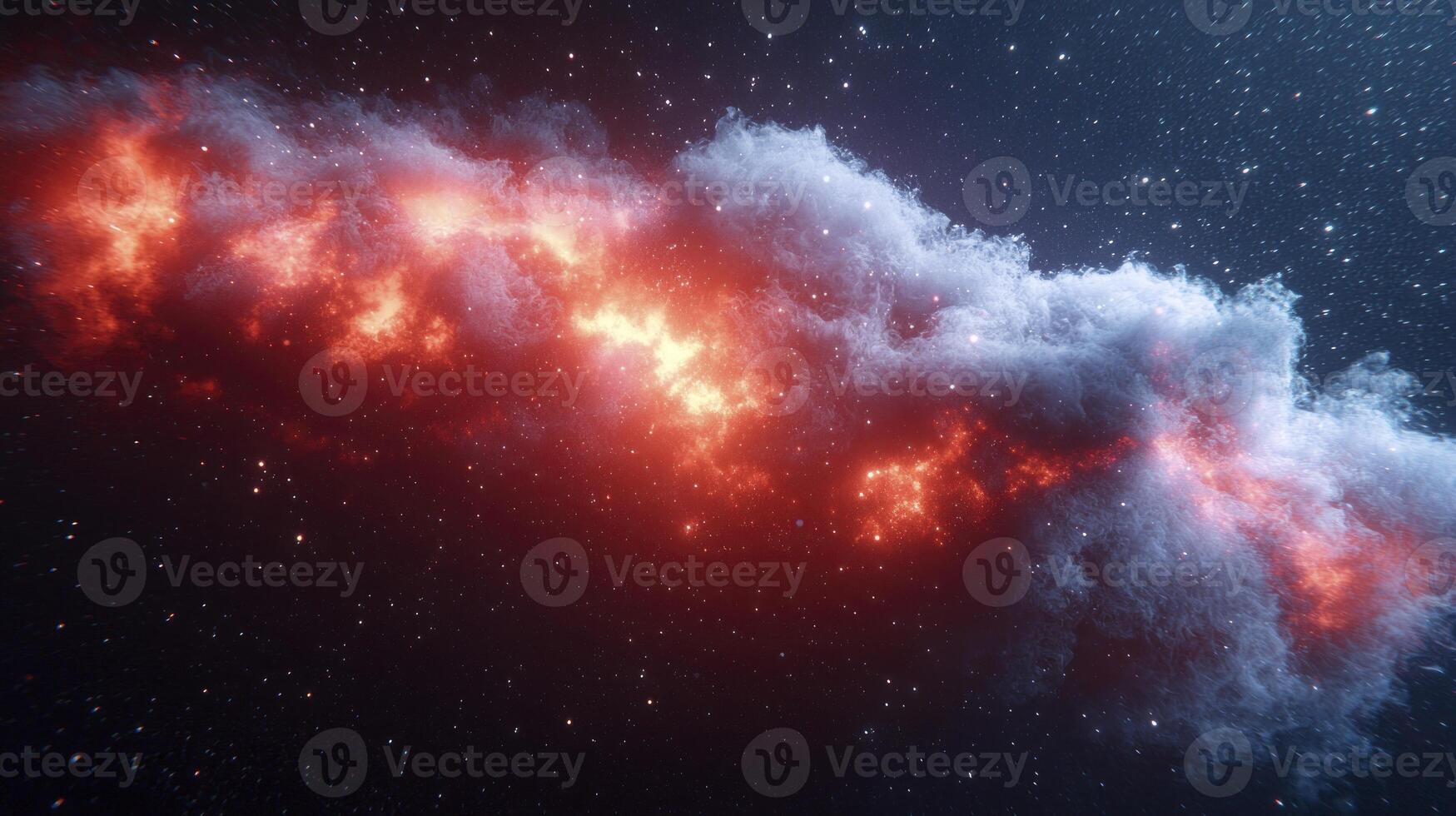 A red cloud in space with stars photo