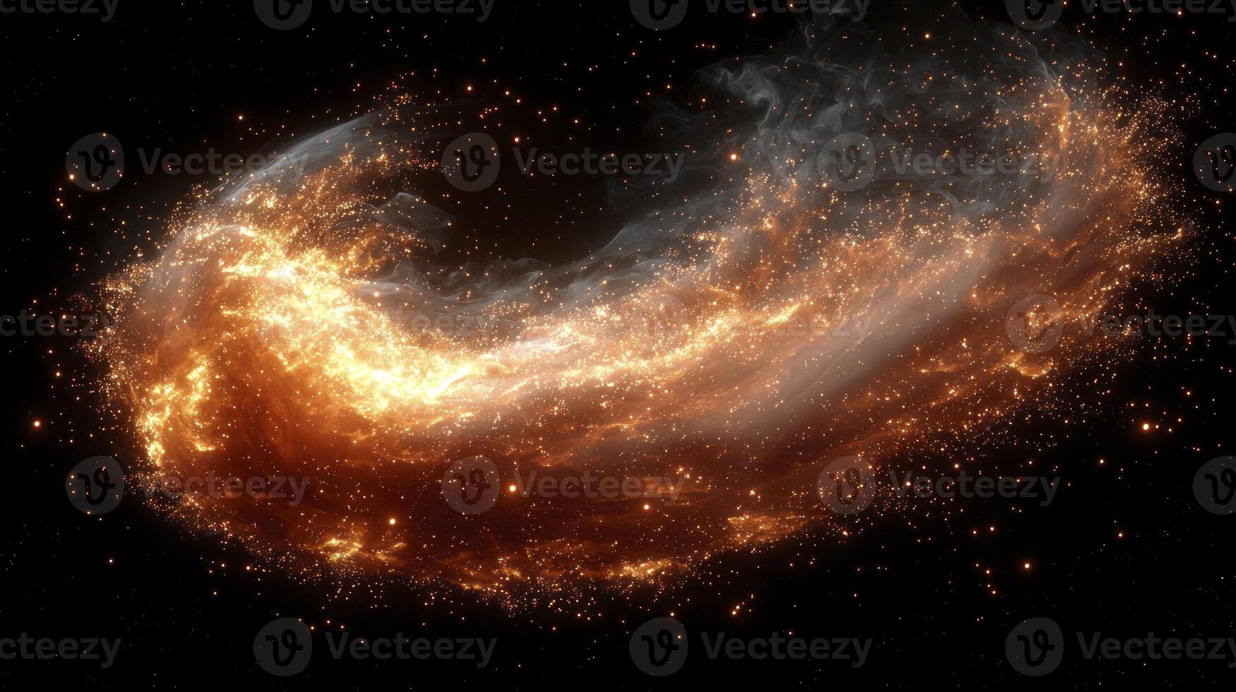 A burning star in space with a black background photo