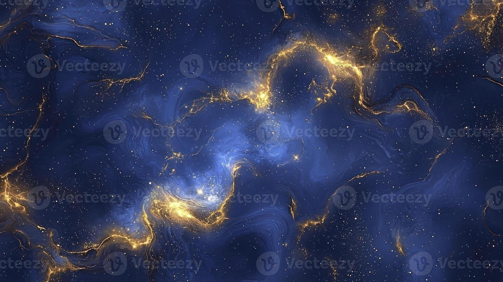 A blue and gold swirl pattern photo