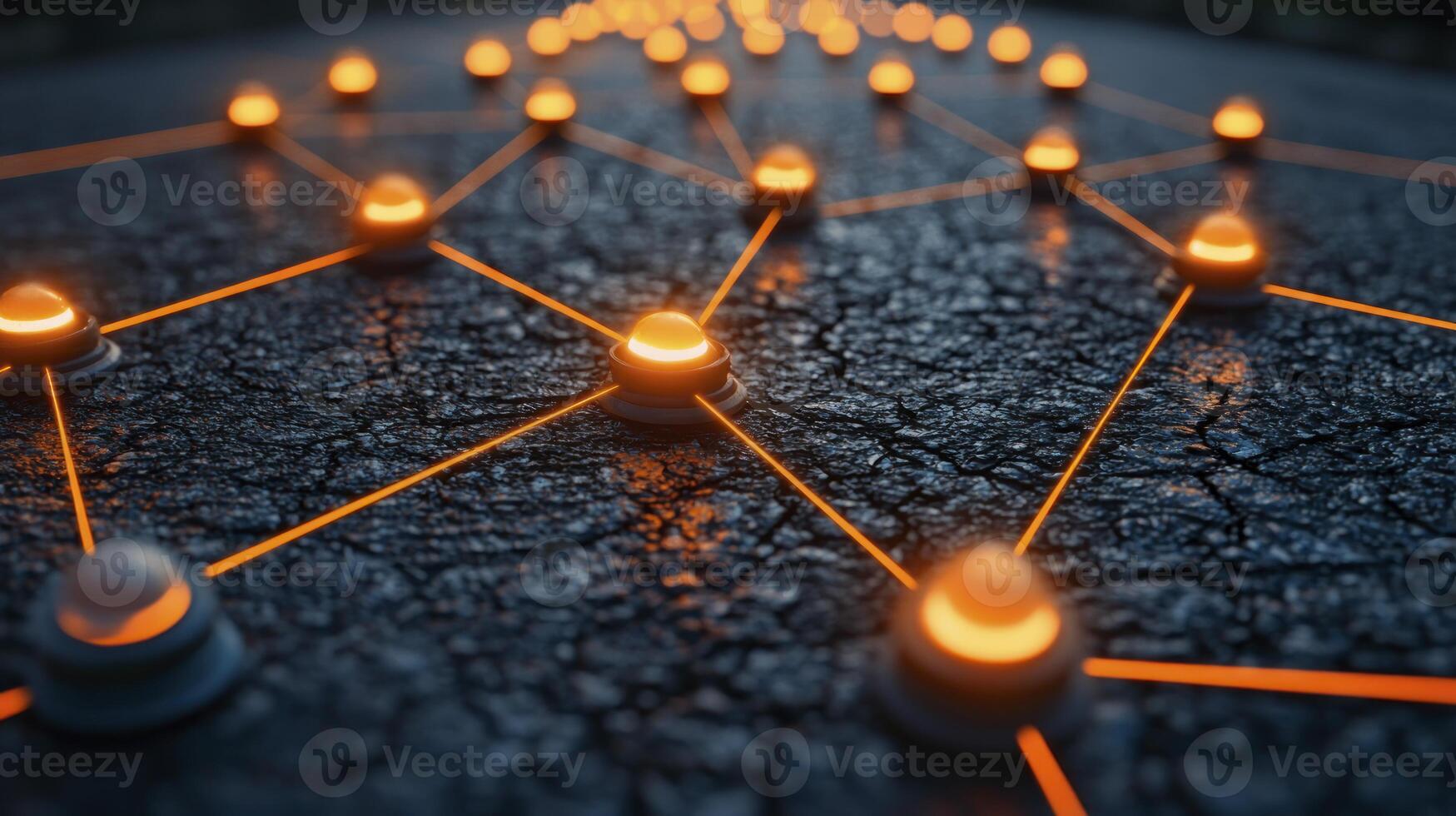 A network of lights connected to each other photo