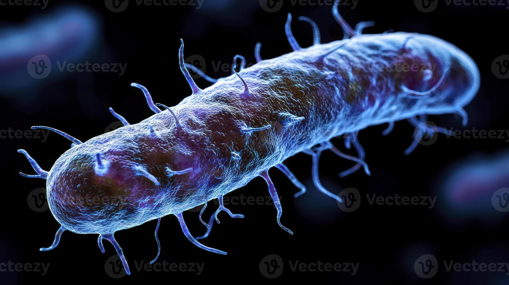 A close up of a bacteria that is on a black background photo