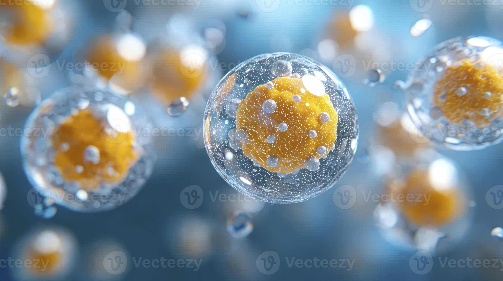 A close up of a cell with many bubbles photo