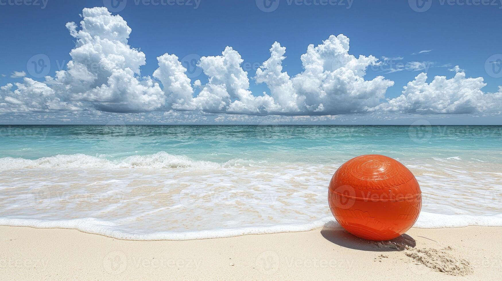 A red egg on the beach photo