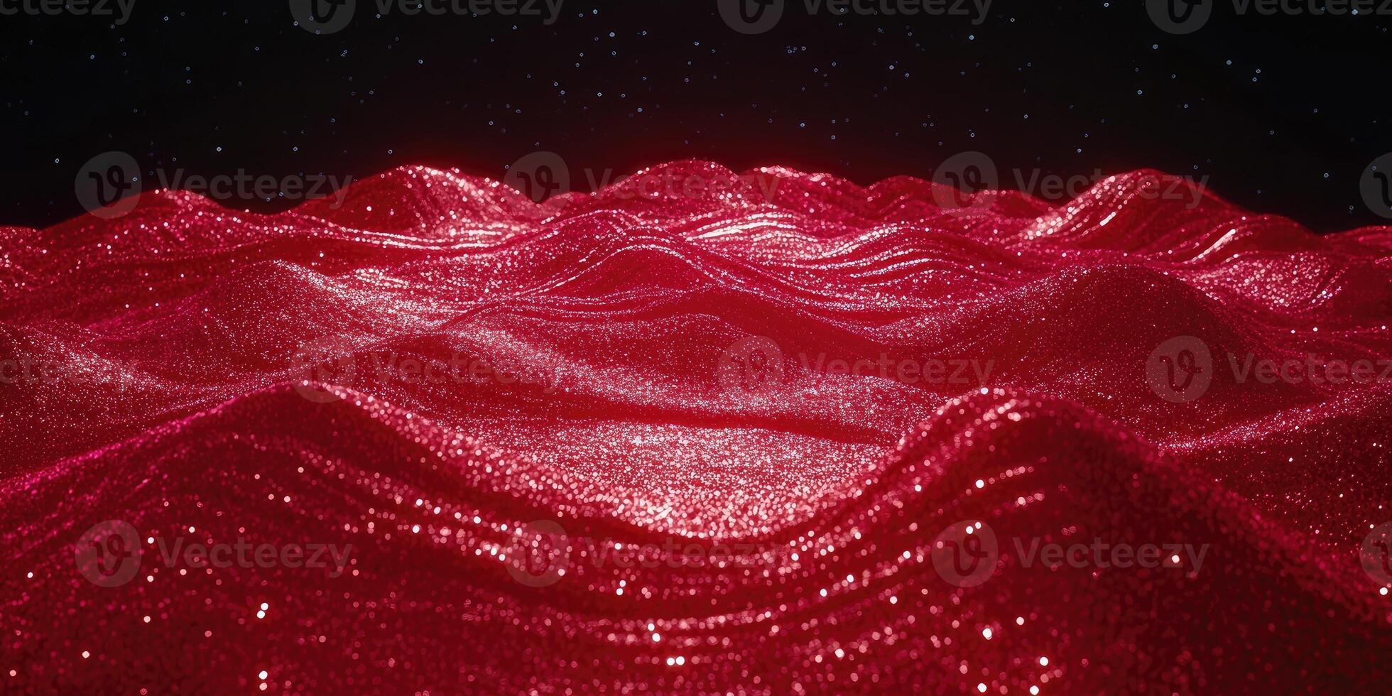 Red sparkly textured landscape against dark space photo