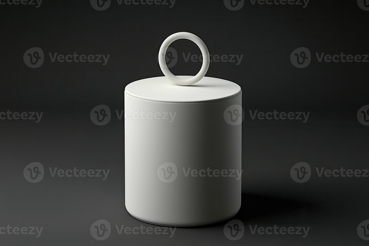 Cylindrical storage container with ring handle photo