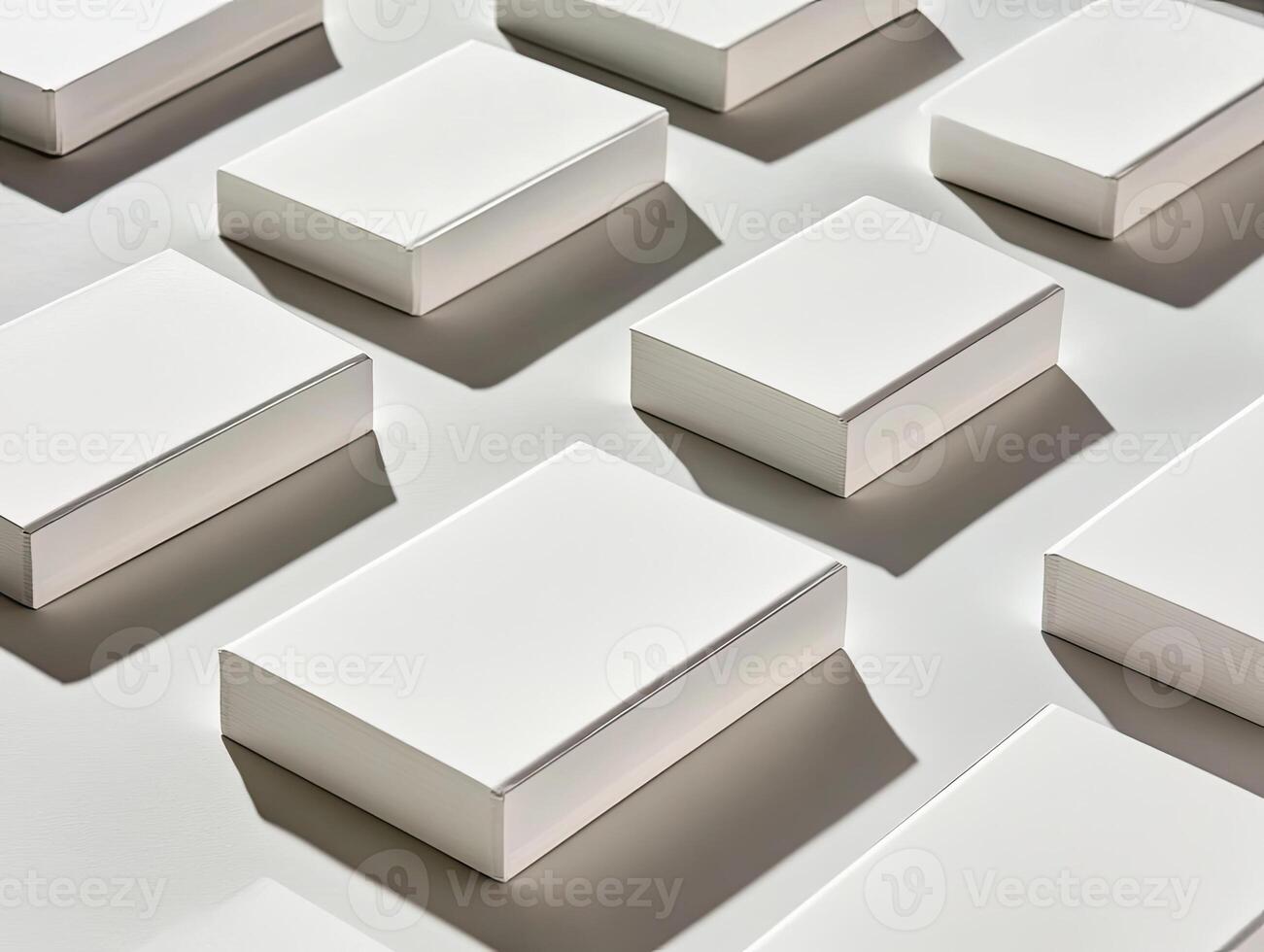Blank white boxes in a grid pattern, casting shadows photo