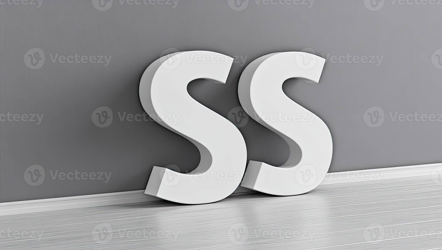 3d rendering of the word s on a white floor photo