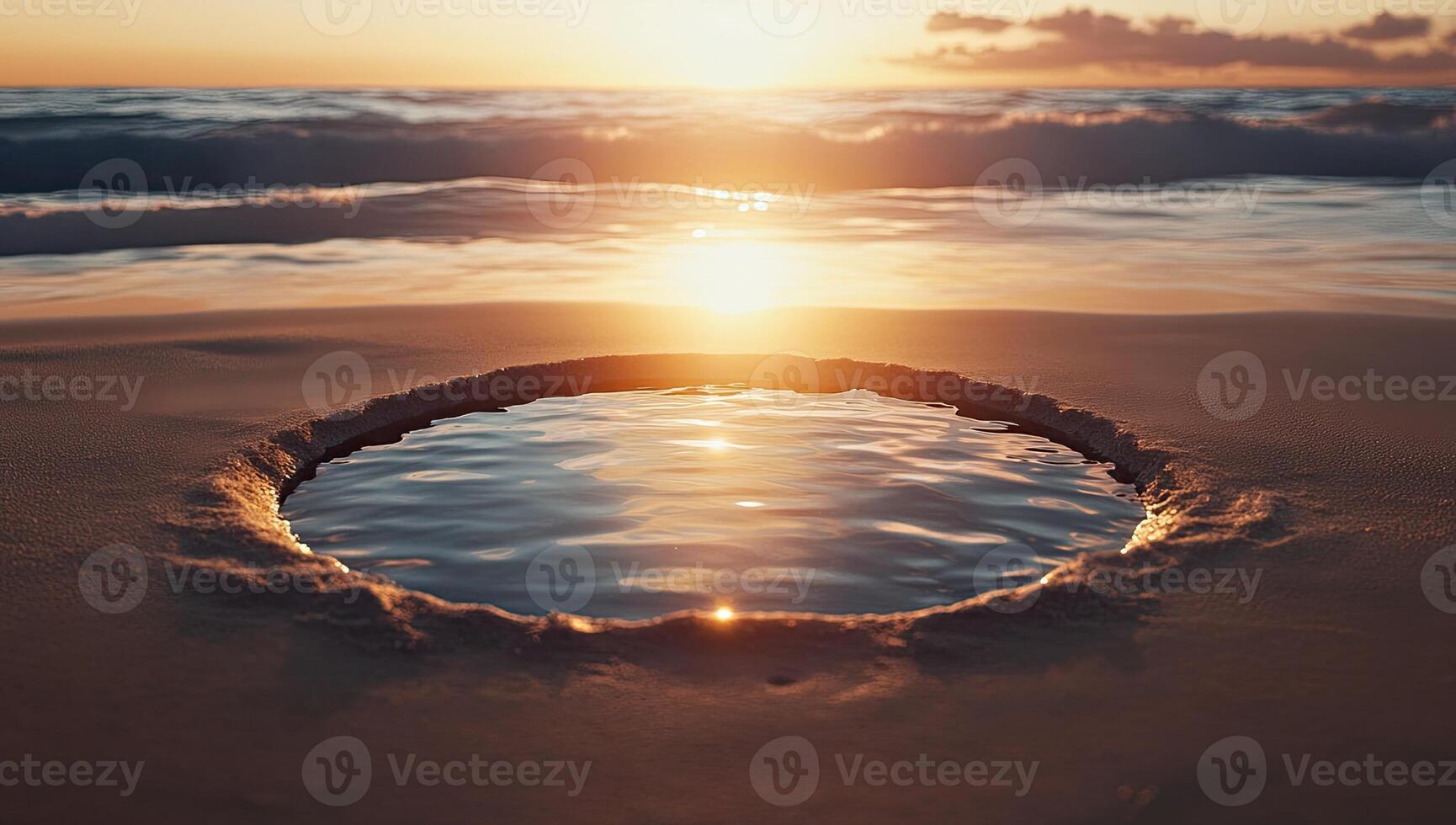Sunrise pool in the sand photo
