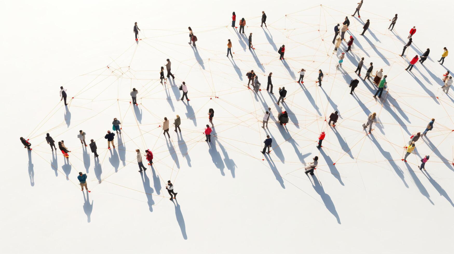 People walking in a circle on a white background photo