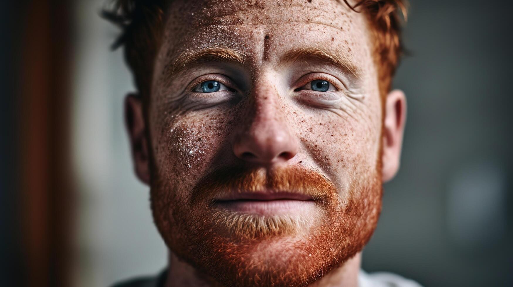 A man with red hair and freckles photo