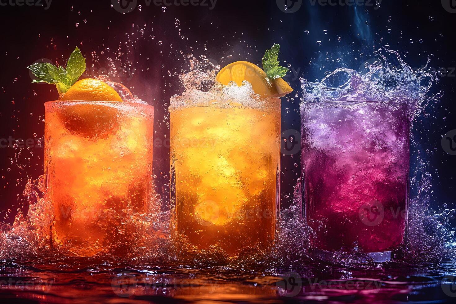 Vibrant Summer Refreshment with Citrus and Berry Splash for Beverage Design photo