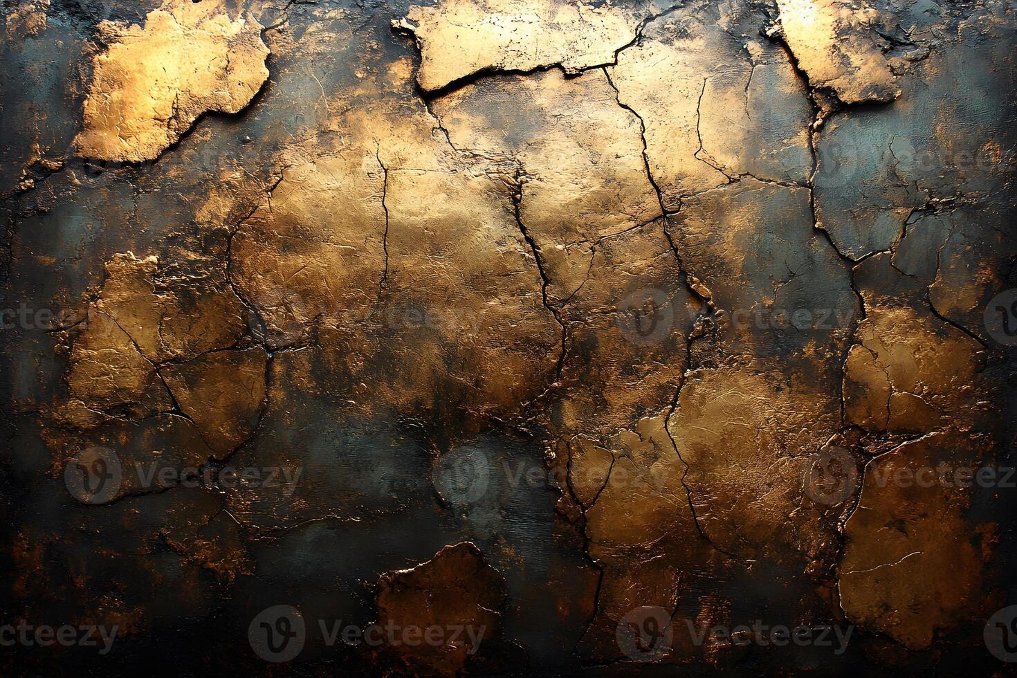 Abstract Gold Texture with Cracked Surface for Interior Design and Art Projects photo