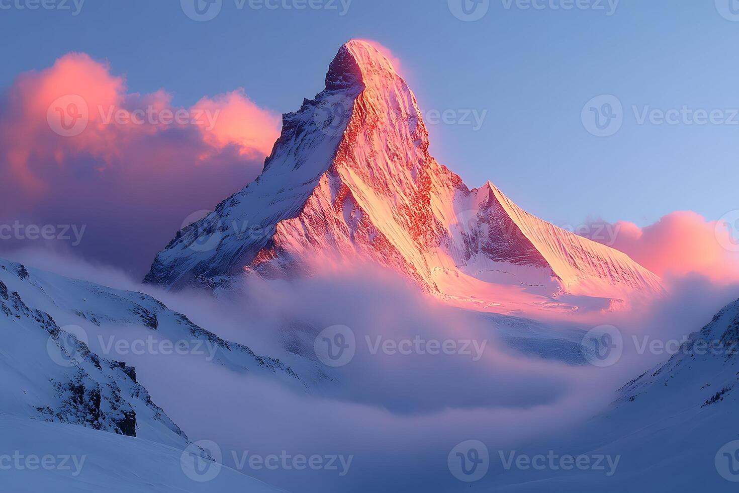Majestic Alpine Sunrise on the Matterhorn Peak - Perfect for Nature Posters and Travel Designs photo