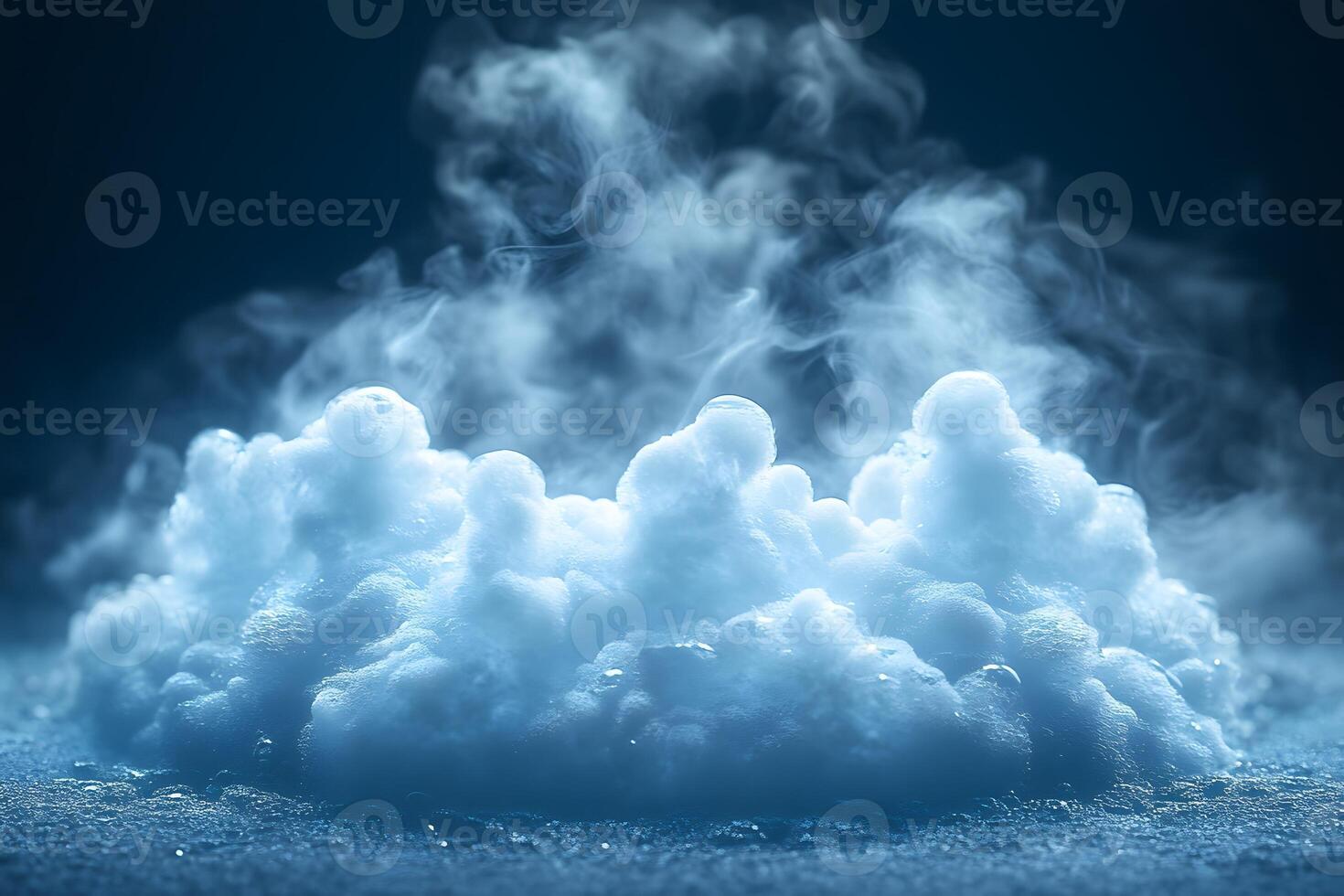 Mysterious Smoky Cloudscape on Deep Blue Background for Imaginative Designs photo