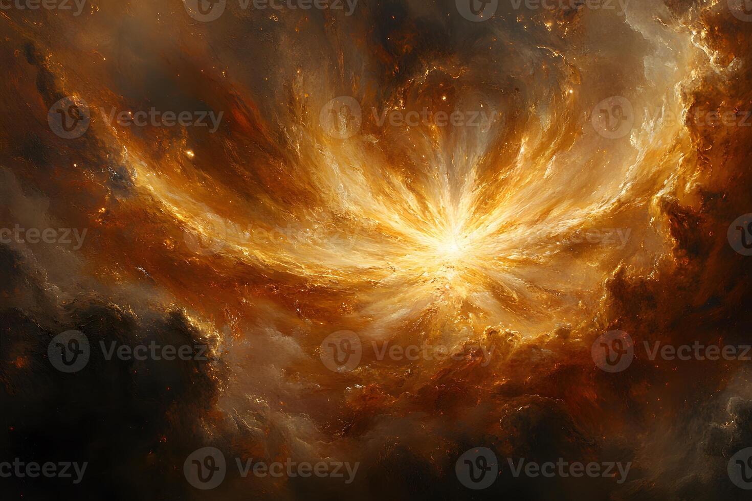 Cosmic Phenomenon Abstract Art - Celestial Burst of Light and Energy in Space photo