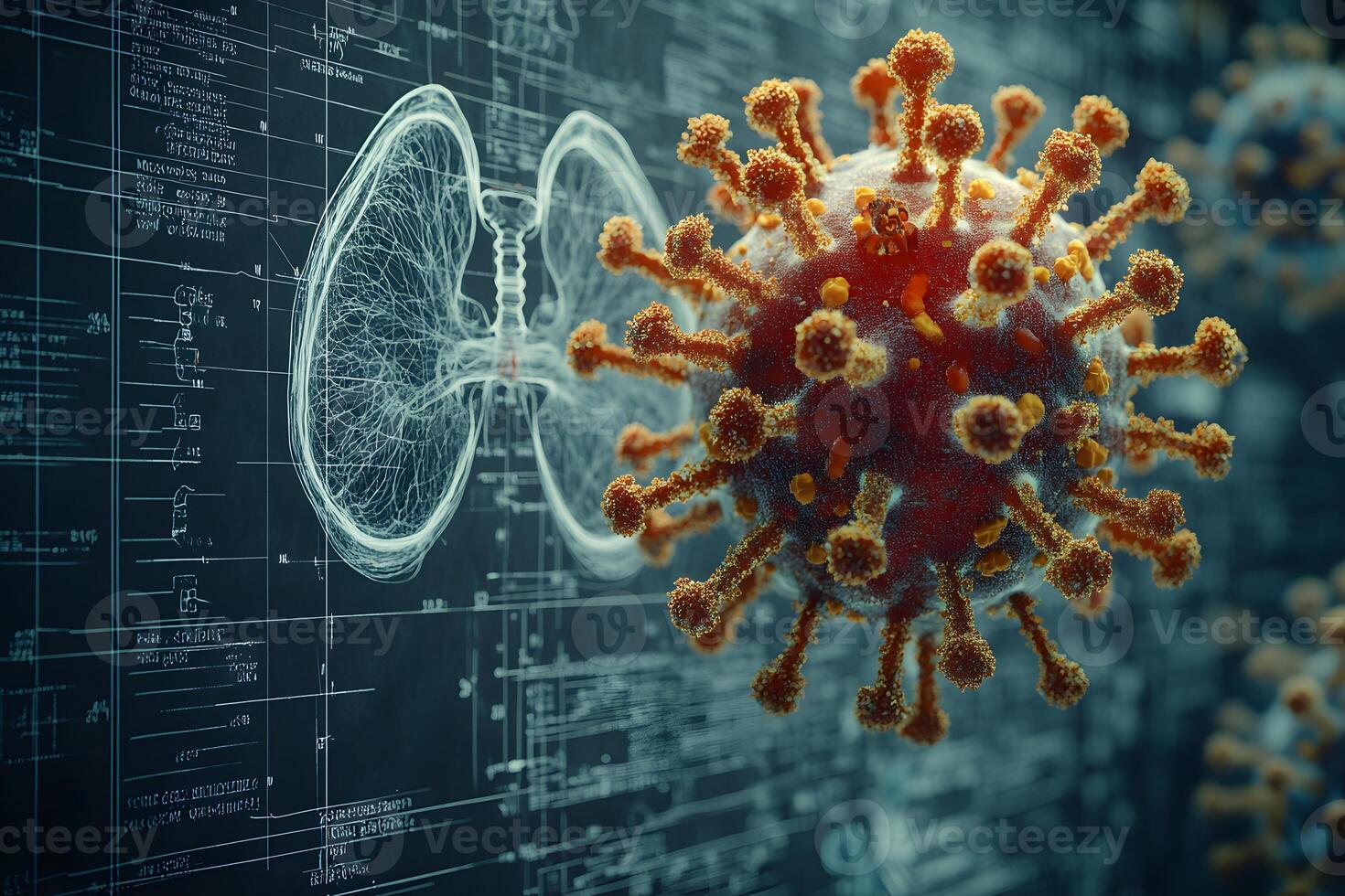 Coronavirus Structure with Scientific Diagrams for Medical and Educational Use photo