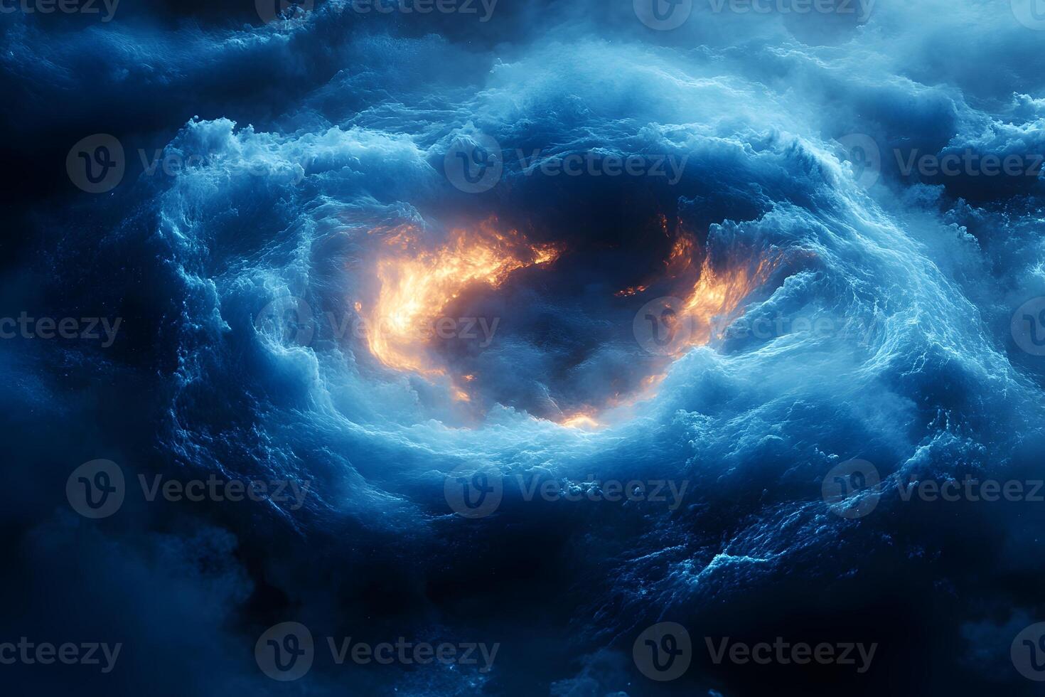 Mystical Vortex of Fire and Water - Surreal Elemental Fusion for Artistic Background photo