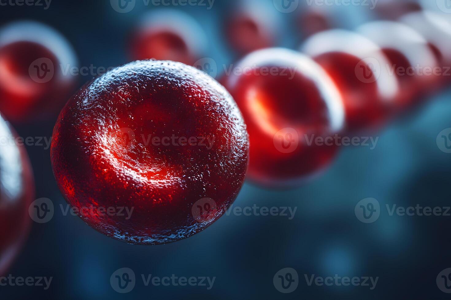 Detailed Red Blood Cells Close-Up for Medical and Scientific Visualization photo