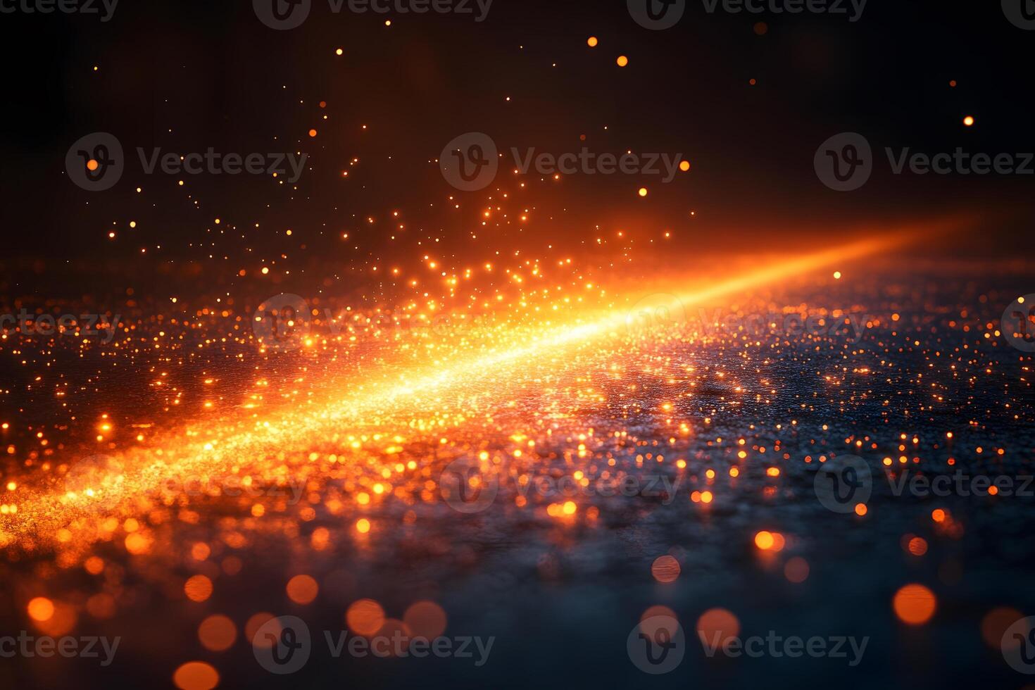 Abstract Glowing Sparks on Dark Background for Creative Design and Digital Art photo