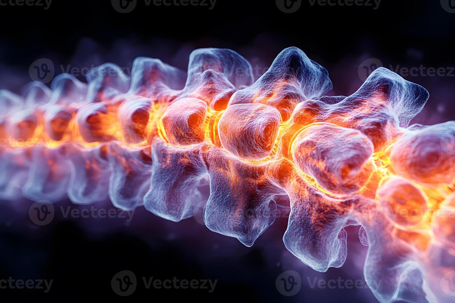 Futuristic Spinal Health Concept with Glowing Vertebrae for Medical Design photo