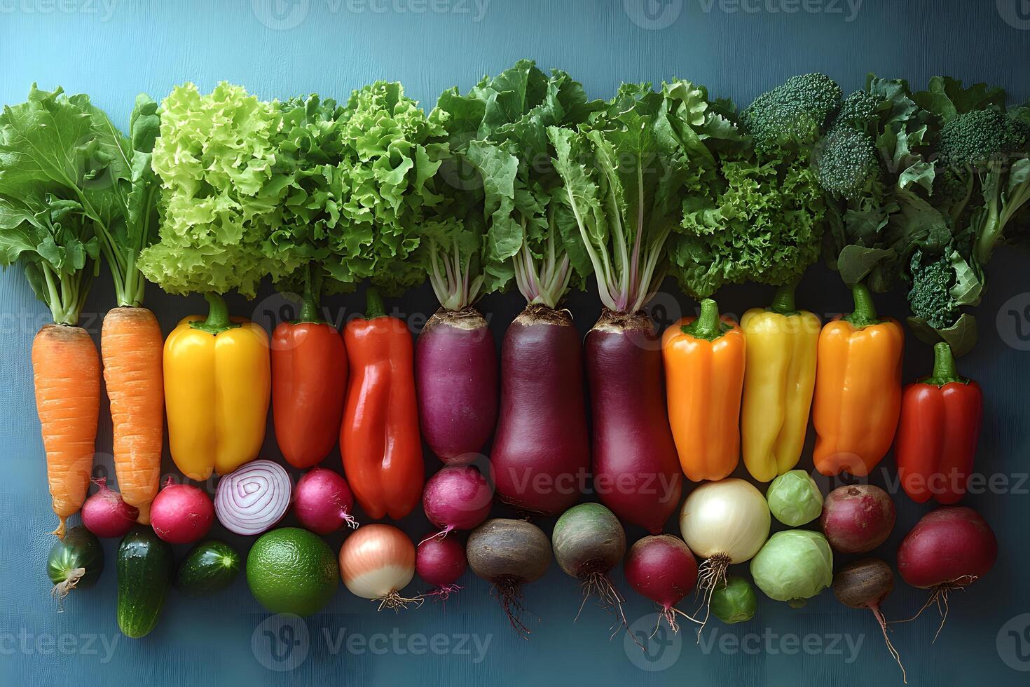 Colorful Assortment of Fresh Vegetables for Healthy Cooking and Nutrition photo