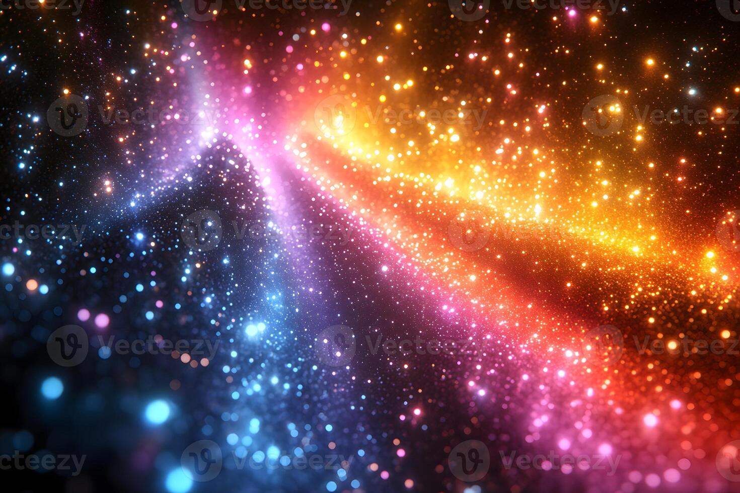 Vibrant Cosmic Energy Burst with Colorful Sparkling Lights for Abstract Design photo