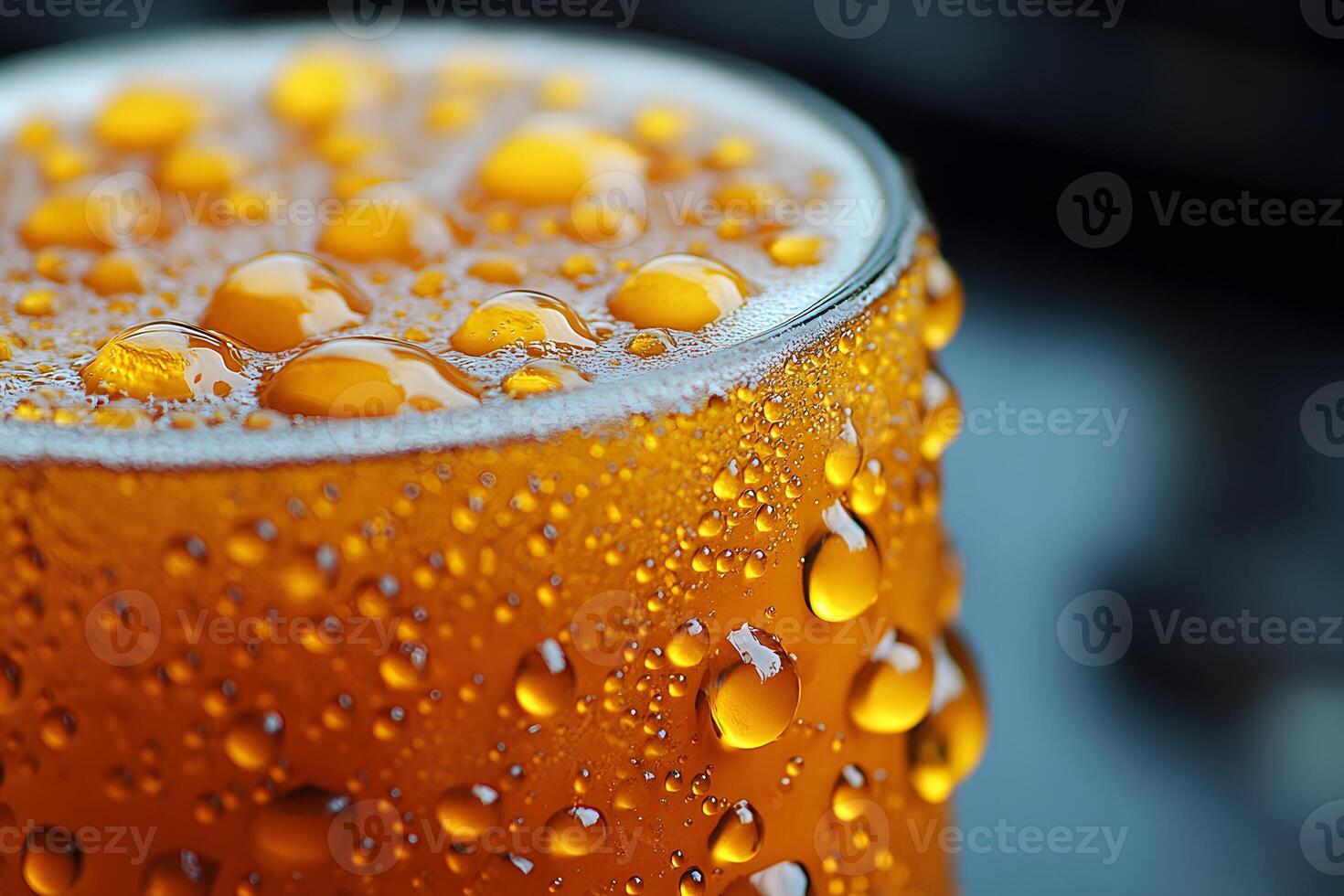 Refreshing Cold Beverage with Condensation on Glass Surface for Summer Vibes photo