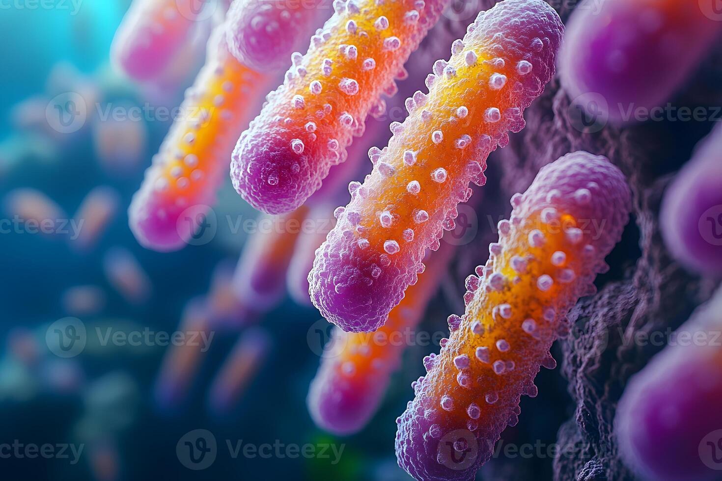 Vibrant Underwater Coral Ecosystem with Tubular Structures for Marine Biology photo