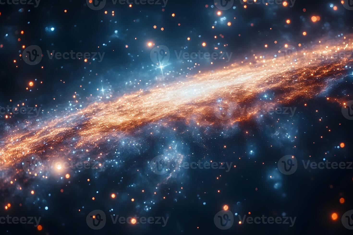 Cosmic Galaxy Scene with Luminous Stars and Nebulae in Deep Space Adventure photo