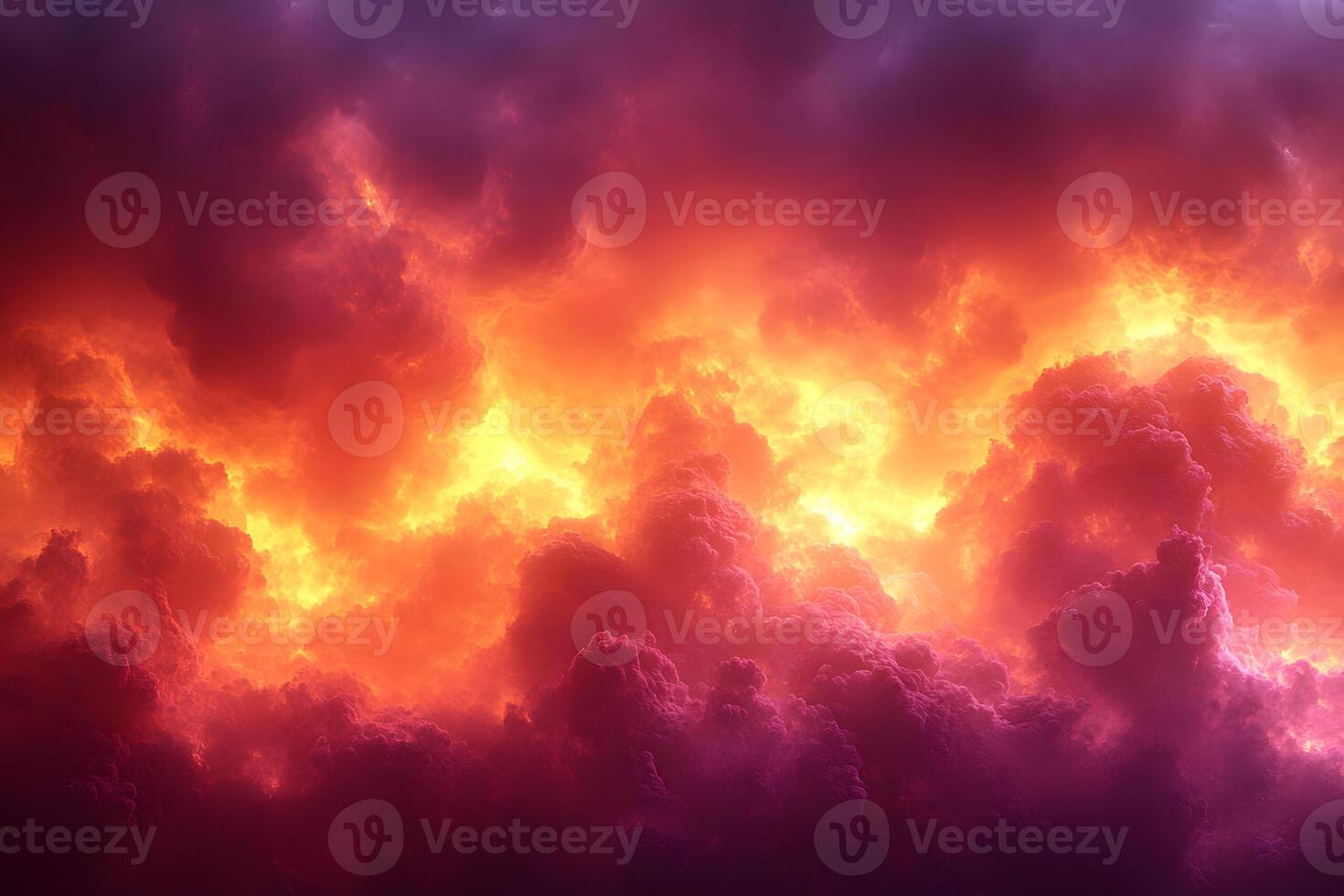 Majestic Fiery Sky with Vibrant Sunset Clouds for Atmospheric Digital Art and Design Projects photo