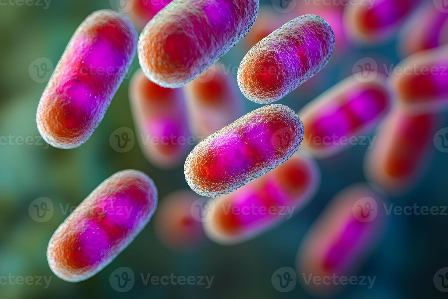 Close-Up of Bacteria Cells for Scientific Research and Education photo