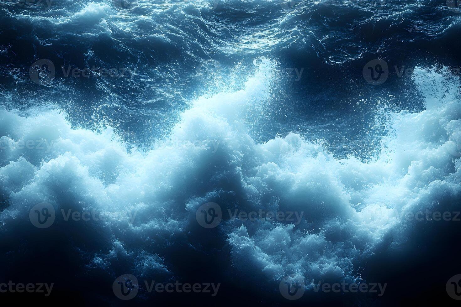 Mesmerizing Ocean Waves Crash Powerfully for Serenity and Inspiration in Nature photo