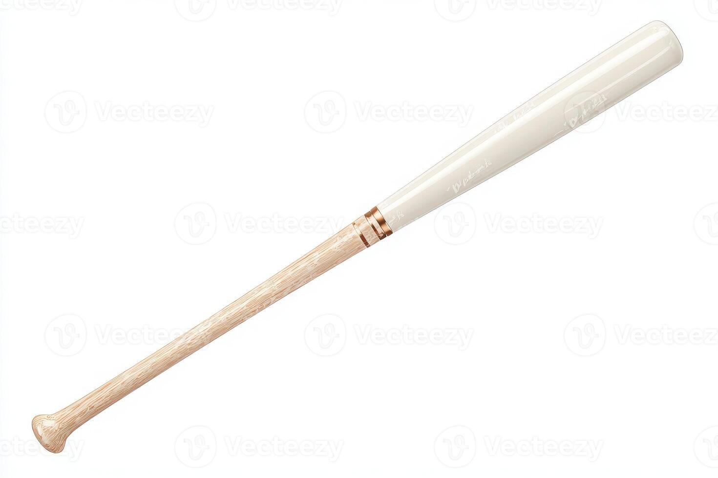 A distinct white baseball bat made from high-quality materials, showcasing a sleek design. Ideal for players seeking style and functionality during practice or games. photo