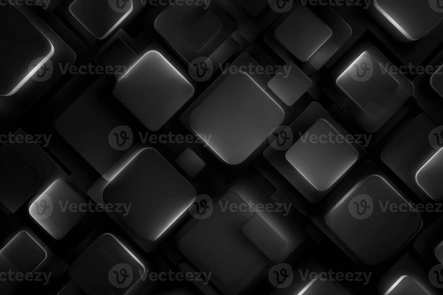 A collection of overlapping geometric shapes in varying sizes creates a striking abstract pattern. photo