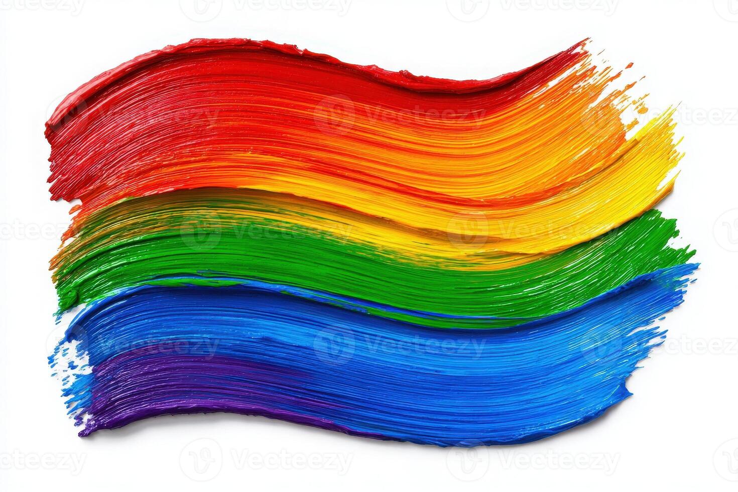Bright colors blend beautifully in a brush stroke that symbolizes diversity and inclusion. The flowing design evokes a sense of unity and acceptance across communities and cultures. photo