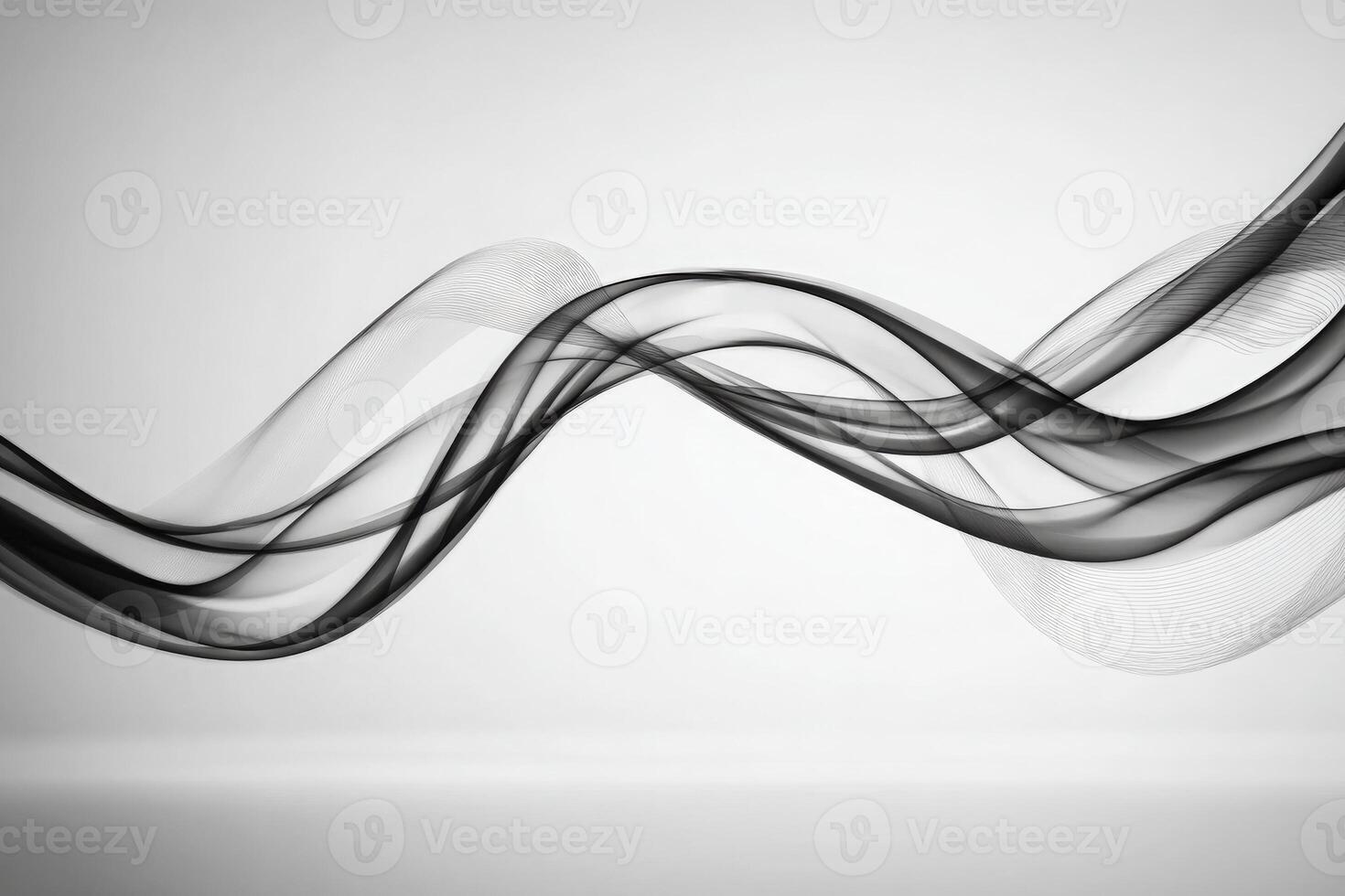 Soft black lines weave and intertwine against a bright white backdrop, creating a sense of movement and fluidity. The design conveys harmony and elegance without sharp edges. photo