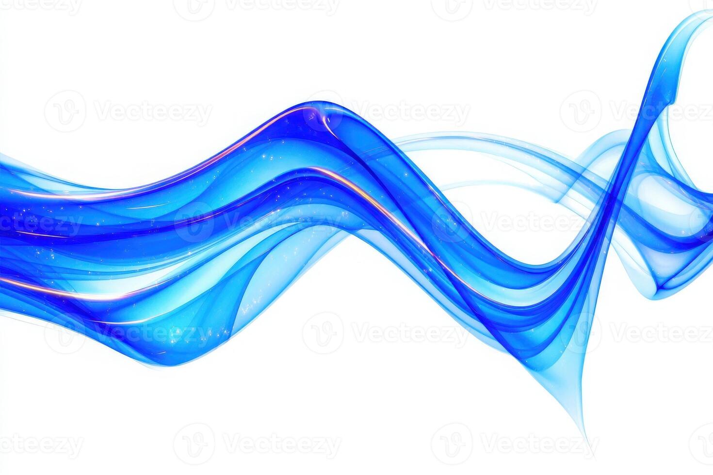 A flowing wave in shades of blue gracefully moves across a white background, showcasing smooth curves and a sparkling texture, evoking a sense of tranquility and elegance. photo