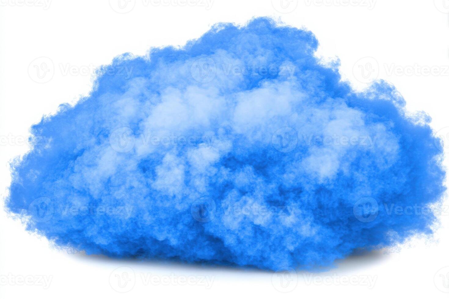 A fluffy blue cloud drifts peacefully in a bright sky, creating a calming presence with its soft texture and soothing color, adding charm to the daytime scenery. photo