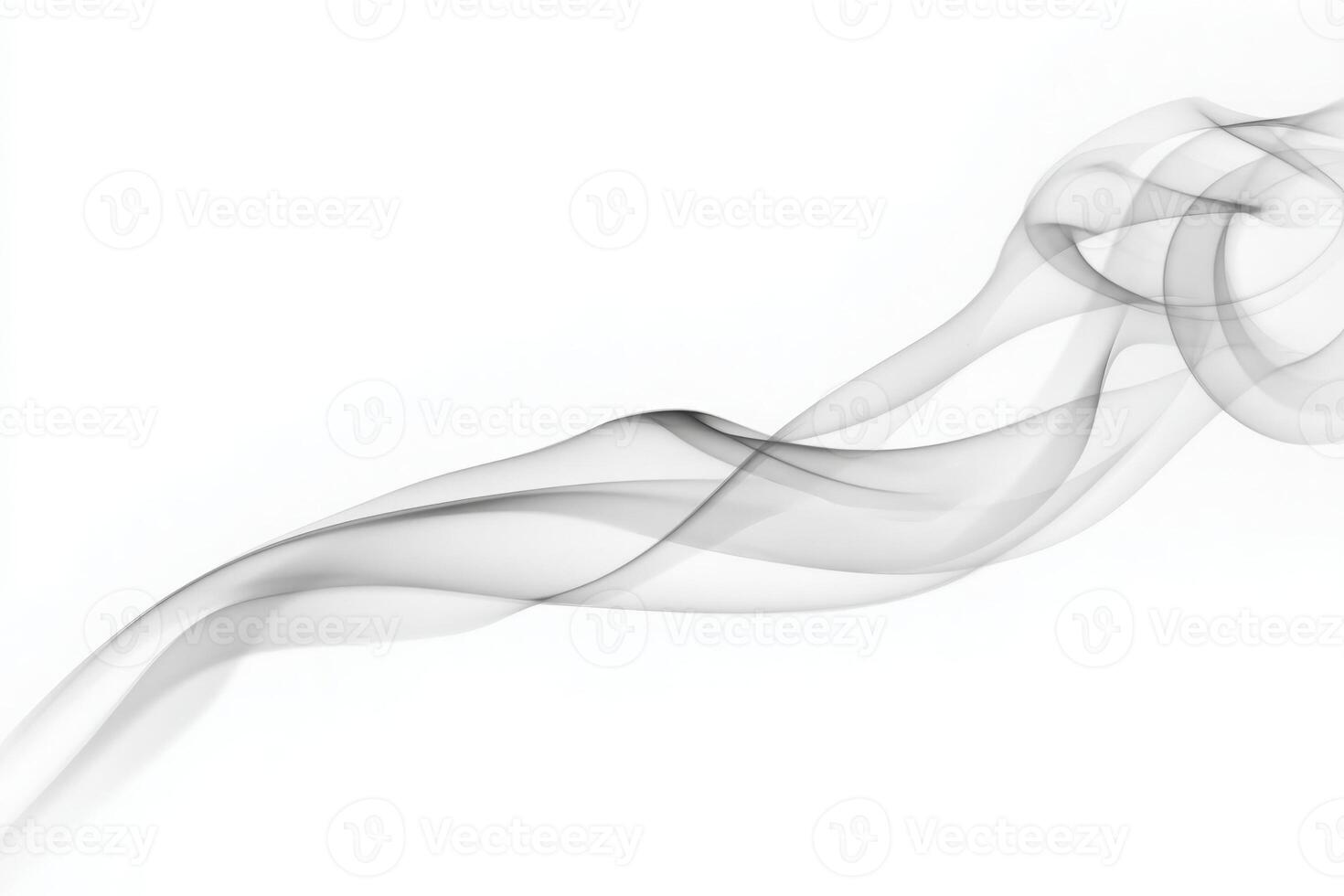 Delicate tendrils of smoke gracefully weave and twist against a light background, forming intriguing shapes. The ethereal movement captivates the viewer with its tranquility and elegance. photo