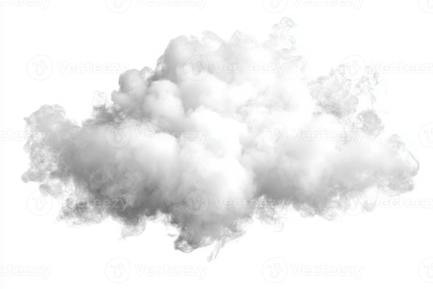A soft, fluffy white cloud looms against a bright blue sky. The cloud appears dense and textured, casting a light shadow below. Sunlight bathes the scene, enhancing the clouds brightness. photo