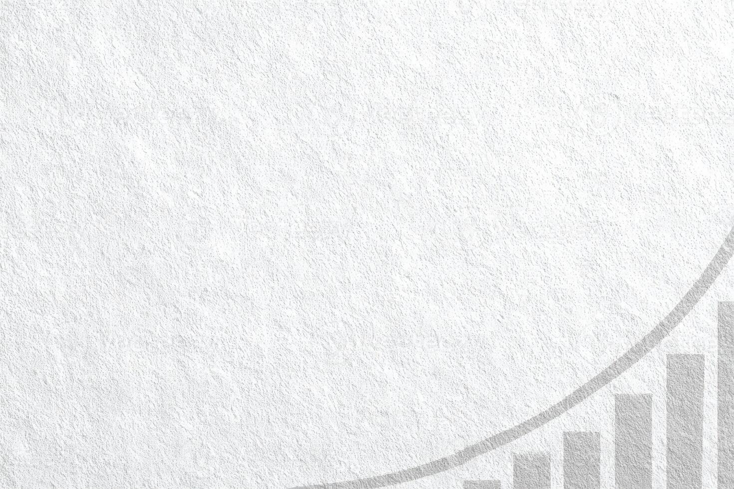 A textured light gray background features an upward trending financial graph in darker gray. The design conveys themes of growth and analysis, suitable for business contexts. photo