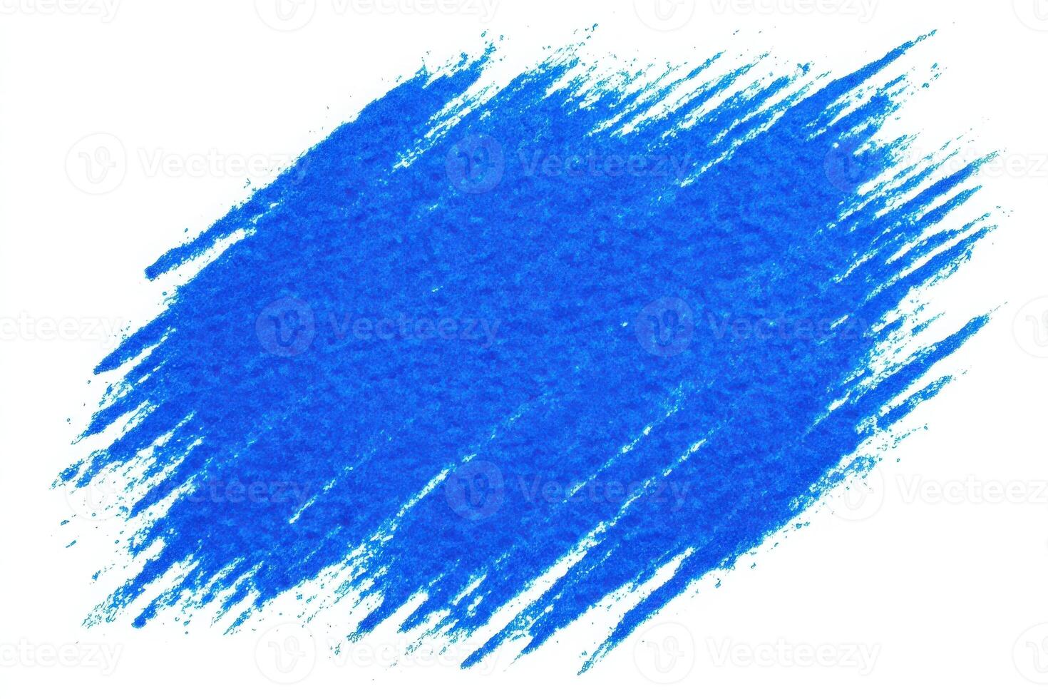 A vibrant blue paint swatch displays rich texture on a white background. The strokes appear forceful and artistic, ideal for creative design projects or color selection. photo