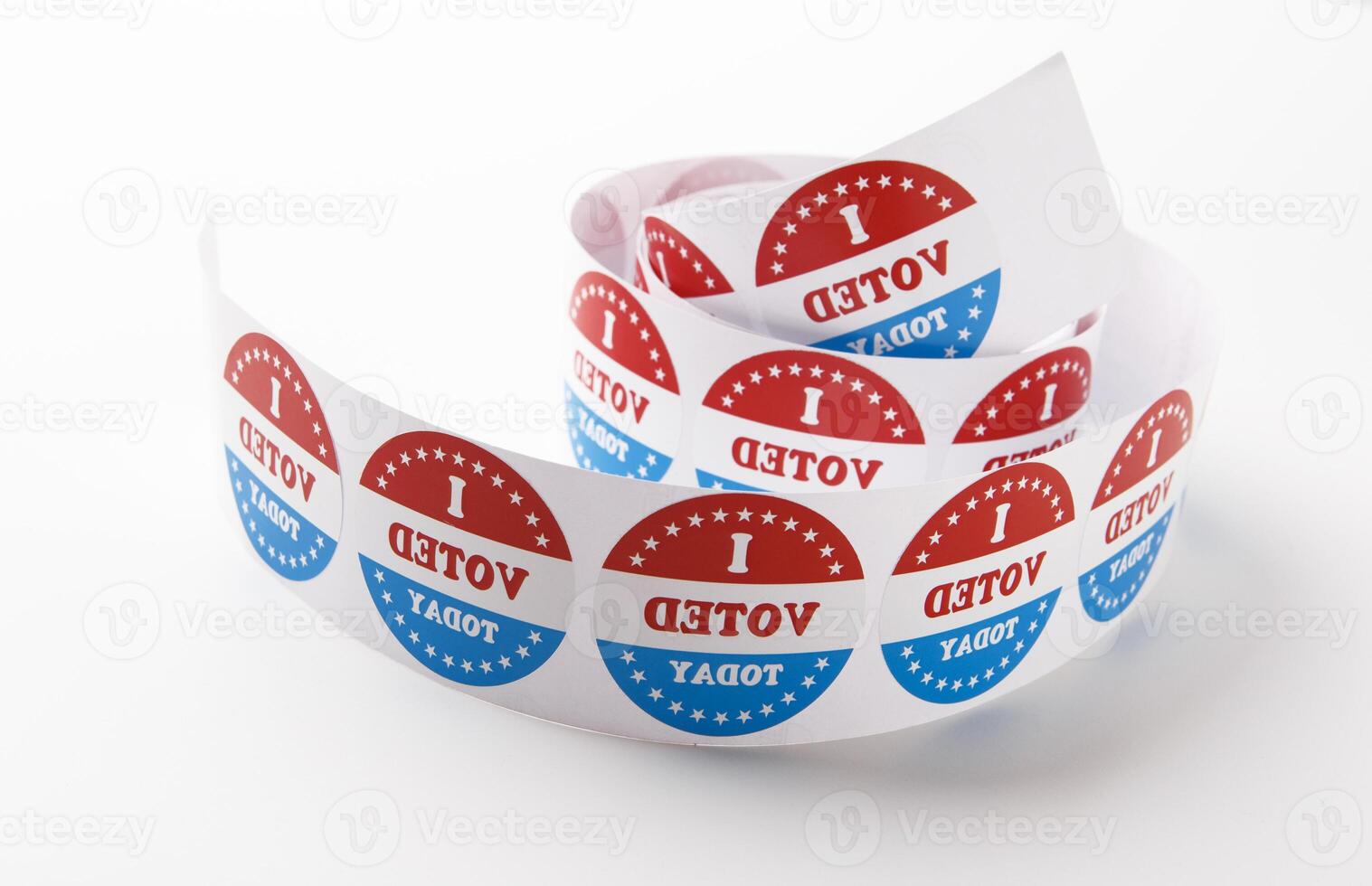 Vote symbol stickers Isolated on White Background, 2020 US elections, panorama, copy space photo