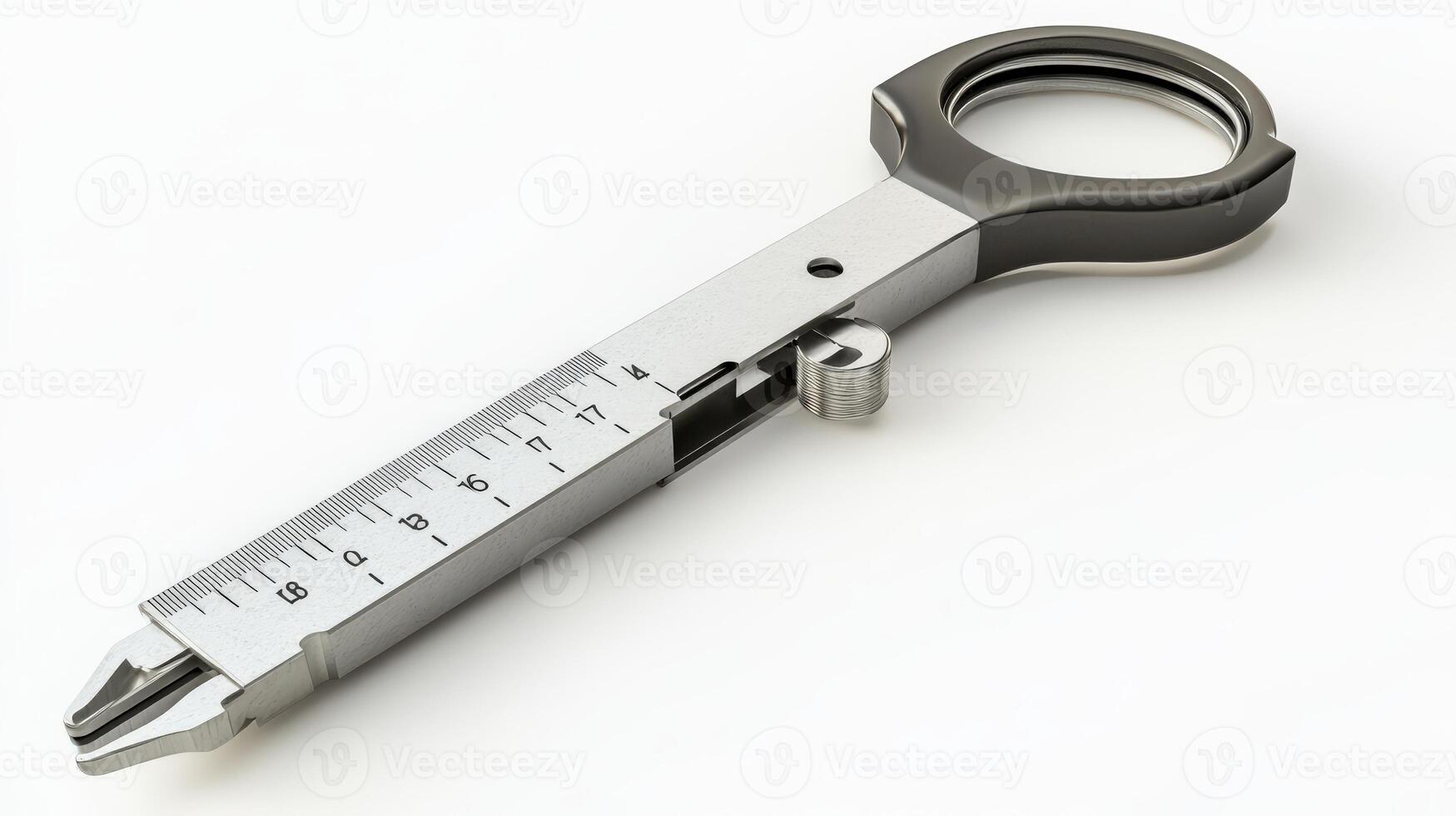 Precision measuring tool with a magnifying glass. photo