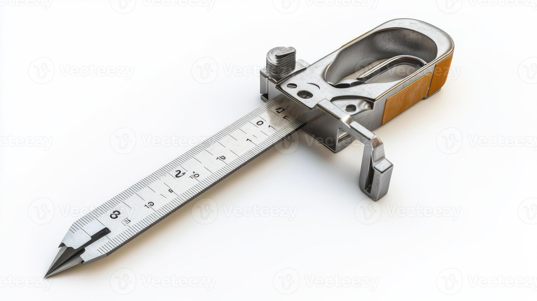 Precision metal measuring tool with scale. photo